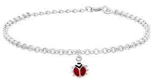 Silverarmband med nyckelpiga, 17cm Doppresent