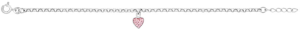 Silverarmband med rosa hjärta, 17cm Doppresent