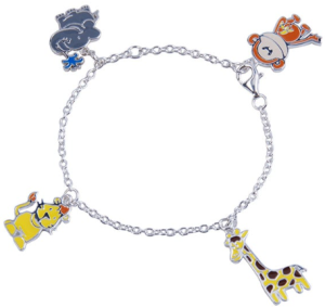Silverarmband, Safarivänner, 15cm, äkta silver Doppresent