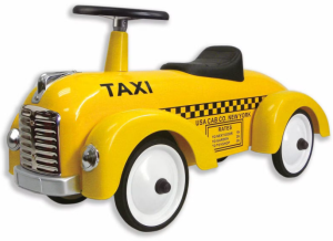 Gåbil Taxi i retromodell, gul Doppresent