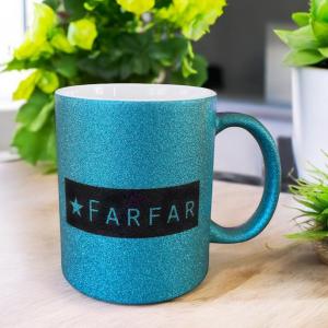 Mugg "Farfar", blåglittrig - Presenteriet