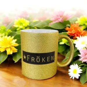 Mugg "Fröken", guldglittrig - Presenteriet