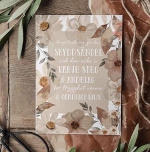 Kort "Skyddsängel", blommotiv - Majas lyktor/ Barncancerfonden