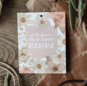Kort "Mamma", blommotiv - Majas lyktor/ Barncancerfonden