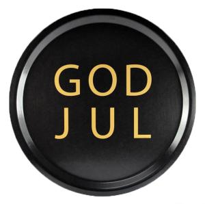 Bricka God Jul, svart (rund 31cm)