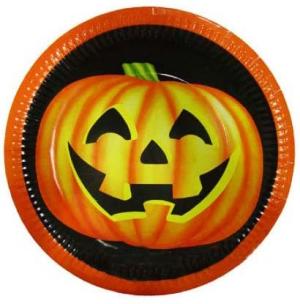 Papperstallrikar Halloween Glad Pumpa, 8-pack