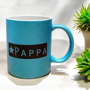 Mugg "Pappa", blåglittrig - Presenteriet