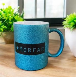 Mugg "Morfar", blåglittrig - Presenteriet