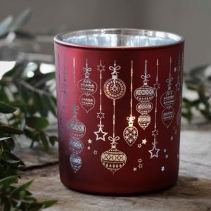 Ljuslykta Christmas Ornaments (röd) - Majas lyktor/ Barncancerfonden